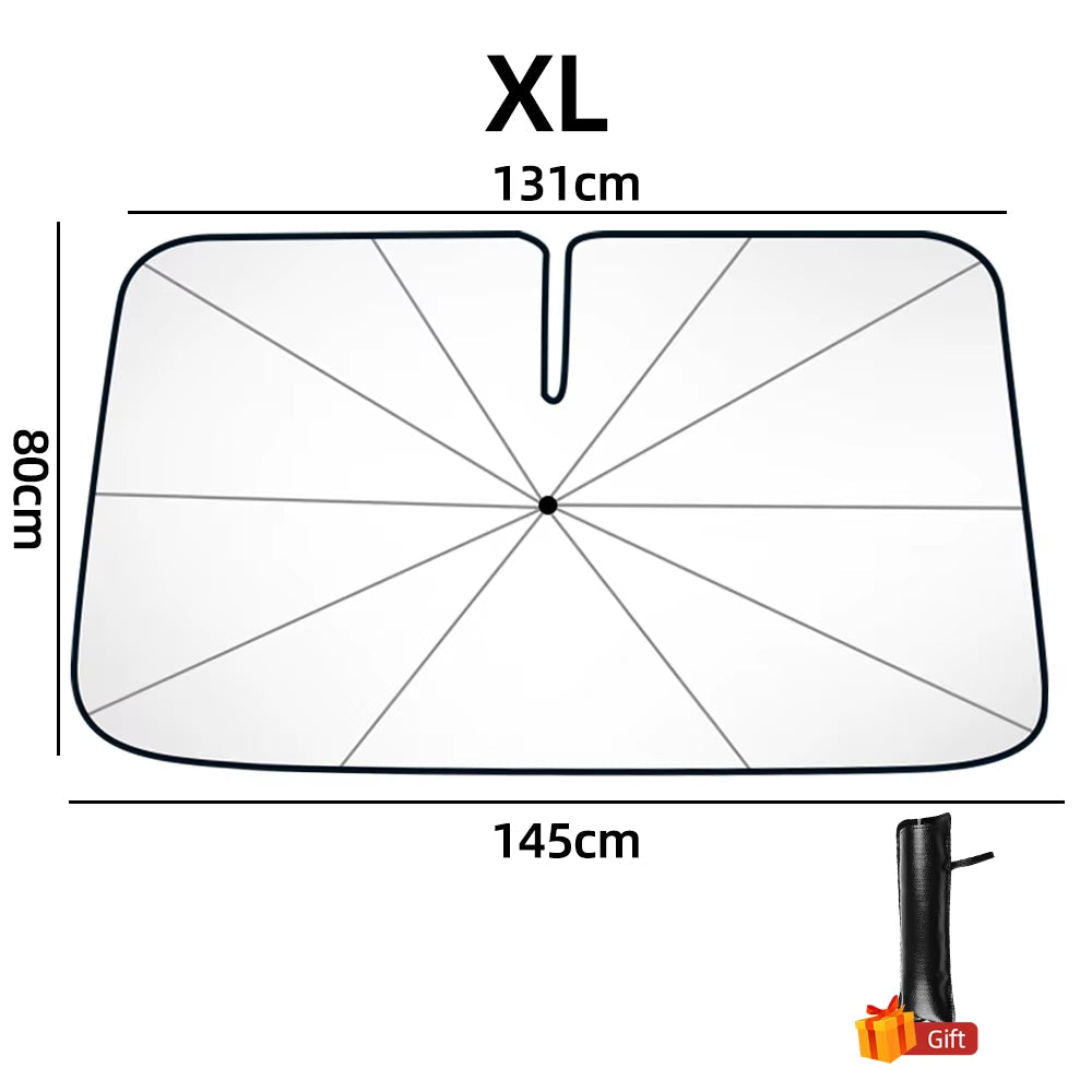 Newest Car Windshield Sunshade Umbrella with 360°Rotation Bendable Handle Front Window Sun Shade UV Protection Heat Insulation