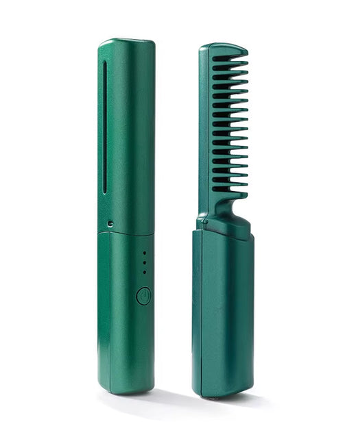 Load image into Gallery viewer, GlamWave Pro – Portable Wireless Heated Hair Straightener &amp; Curler Brush
